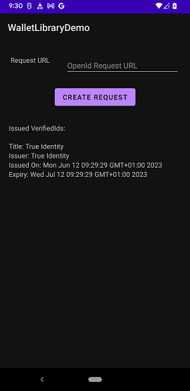Android 设备上应用凭据的屏幕截图。